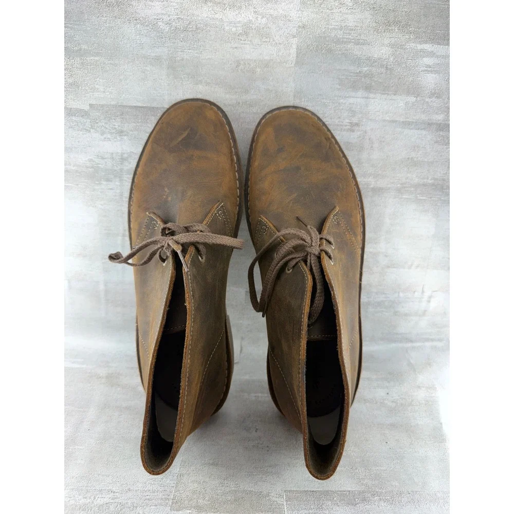 Clarks Bushacre 2 Men Beeswax Brown Leather Chukka Boots 26082286 Size 10M